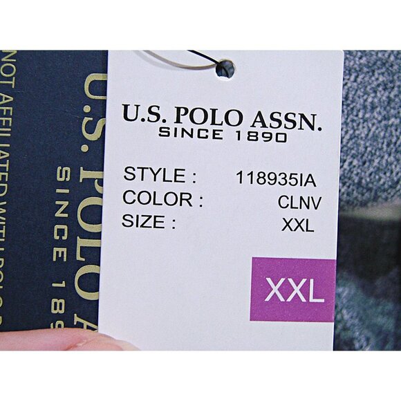 NEW US Polo Assn Polo Shirt Mens Blue White Striped Short Sleeve Cotton Sz XXL - Picture 5 of 10